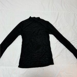 Sheer Black Long Sleeve Women's Top